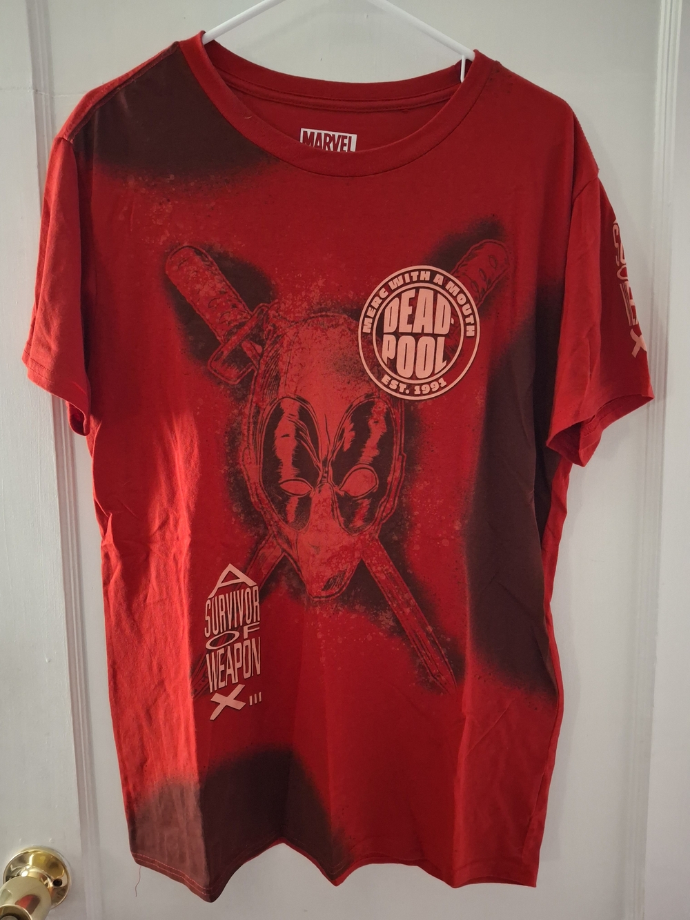 Marvel Deadpool Red Short Sleeve Graphic Tee